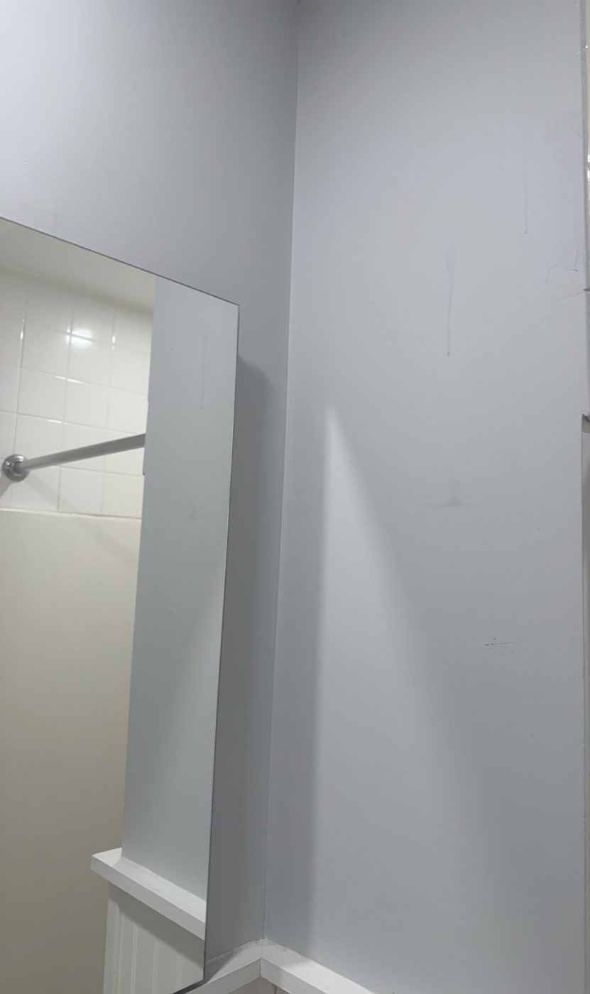 Finished bathroom with wainscoting